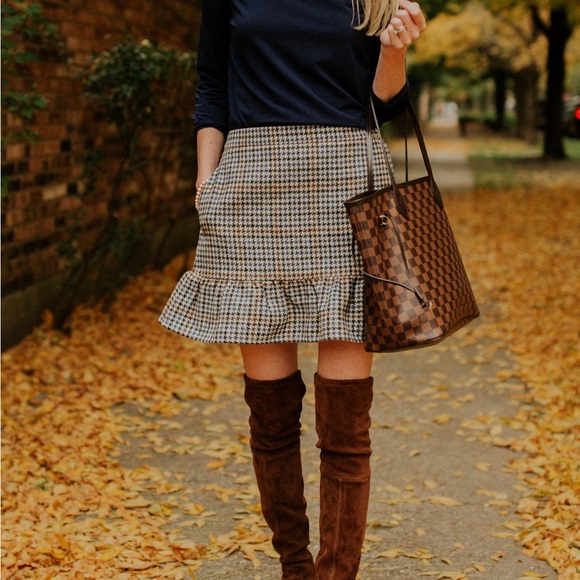 J.Crew Ruffle Mini Skirt in Houndstooth - Picture 2 of 15